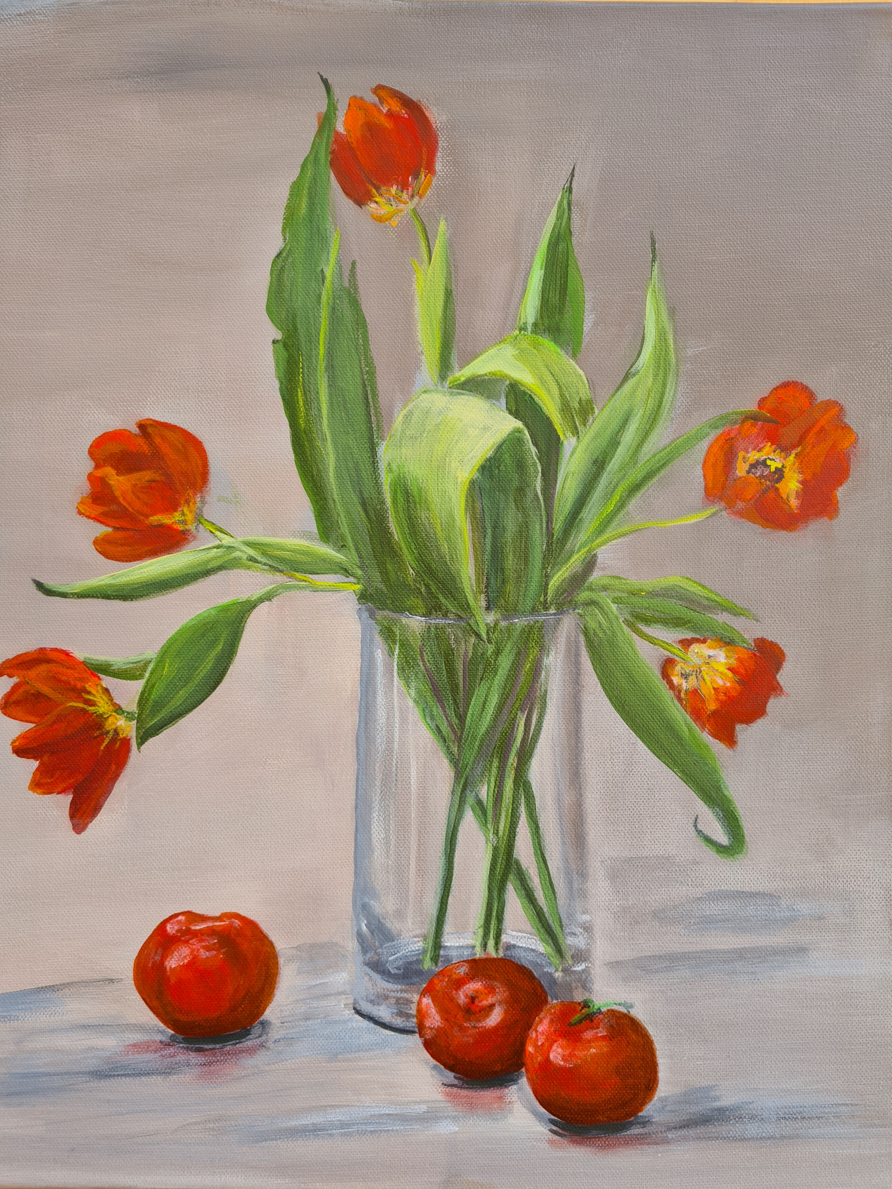 Rote Tulpen u Tomaten Acryl  60x50 _135344